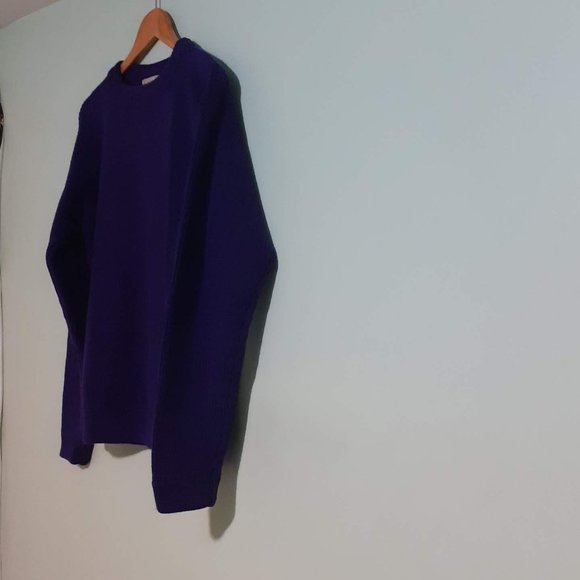 PATAGONIA 80s Vintage Made in Hong Kong Chunky Fisherman sweater Deep Purple - Picture 2 of 13
